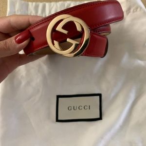 NEW Red/Gold Gucci Belt